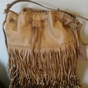Ralph Lauren Fringed Bucket Handbag
